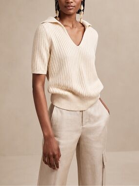 Banana Republic Sailor Collar Knit Pullover Sweater